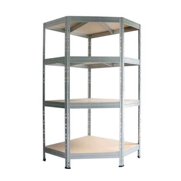 Ъглов метален стелаж с 4 рафта Ar shelving RIVET250, до 250 кг на рафт, 180x90x90 см Ъглов метален стелаж с 4 рафта Ar shelving RIVET250, до 250 кг на рафт, 180x90x90 см