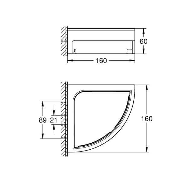 Ъглова поставка Grohe Start Cube, черна, за тоалетни принадлежности Ъглова поставка Grohe Start Cube, черна, за тоалетни принадлежности
