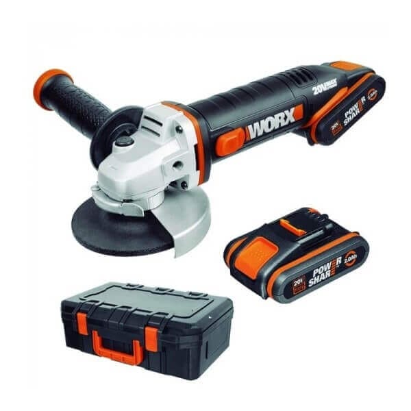 Акумулаторен ъглошлайф Worx WX800 с 20V батерия и куфар, преносим Worx Li-ion ъглошлайф Акумулаторен ъглошлайф Worx WX800 с 20V батерия и куфар, преносим Worx Li-ion ъглошлайф