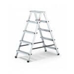 Алуминиева двустранна стълба Multisystem, 2 секции, 5 стъпала, 125 кг, 1,10 м