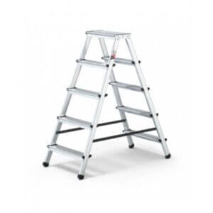 Алуминиева двустранна стълба Multisystem с 2 секции и 5 стъпала за дома и градината