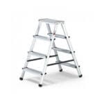 Алуминиева двустранна стълба Multisystem, 2x4 стъпала, домакинска, 125 кг, 87 см