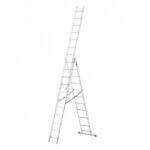 Алуминиева стълба Drabest, трираменна, 3x11 стъпала, 150 кг, 7м