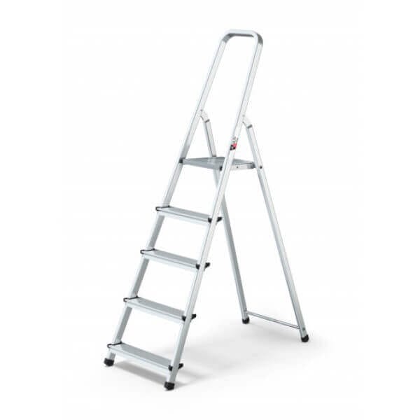Алуминиева стълба Multisystem еднораменна с 4+1 стъпала, лека и здрава за домашна употреба Алуминиева стълба Multisystem еднораменна с 4+1 стъпала, лека и здрава за домашна употреба