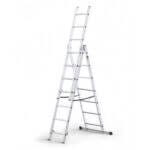 Алуминиева стълба MultiSystem, трираменна, 3 секции, 7 стъпала, 150 кг, 4.23 м
