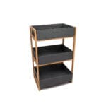 Бамбукова етажерка с три контейнера за съхранение, натурален цвят, 46.5x31.5x75 см