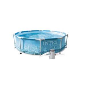 Басейн Intex 28208 с метална рамка и филтърна помпа за градински външен басейн 3.05 м
