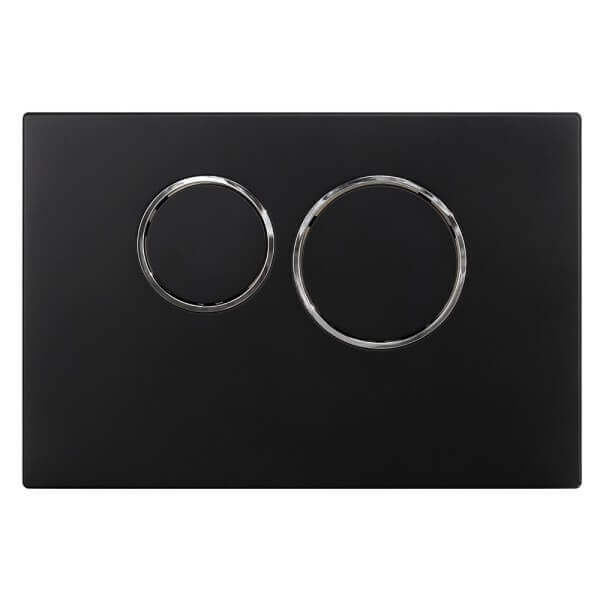 Бутон за вграждане Cascada Round Black matte, черен мат, модерен електрически бутон с два активатора. Бутон за вграждане Cascada Round Black matte, черен мат, модерен електрически бутон с два активатора.