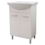 Долен шкаф за баня Makena Илона с мивка, Бял, 55 см