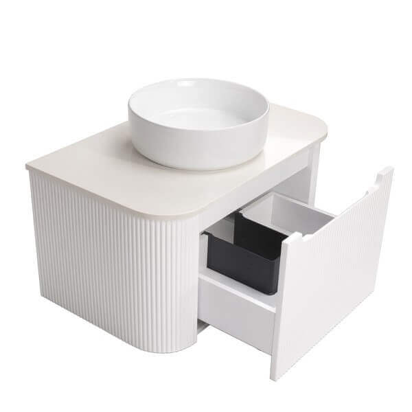 Долен шкаф за баня с порцеланова мивка и кварцов плот Makena Долен шкаф за баня с порцеланова мивка и кварцов плот Makena