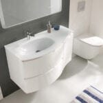 Долен шкаф за баня със стъклена мивка Makena, 98х46х48,5 см