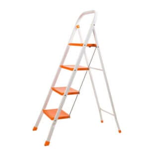 Домакинска метална стълба 4 стъпала, лека и здрава метална стълба за дома и ремонт