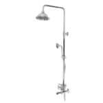 Душ комплект Makena Vintage със смесител, душ глава и слушалка, Хром