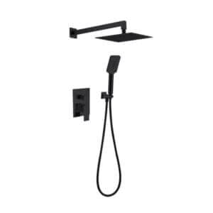 Душ комплект за вграждане Cascada ZS-C2010A в черен цвят, стилен и модерен за баня.