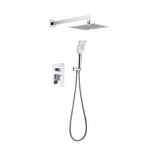 Душ комплект за вграждане Cascada ZS-C2010A с хромирано покритие и месингов смесител, идеален за баня.