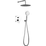 Душ комплект за вграждане Makena с кръгла душ глава и слушалка, Хром