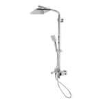 Едноръкохватков душ комплект Makena SH02 със смесител, душ глава и слушалка, Хром