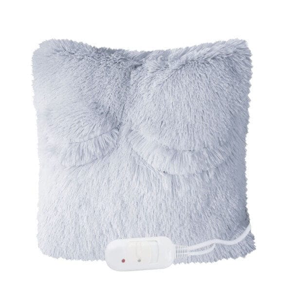 Електрическа възглавничка 38x38 см сив, поларена възглавничка за затопляне с защита от прегряване Електрическа възглавничка 38x38 см сив, поларена възглавничка за затопляне с защита от прегряване