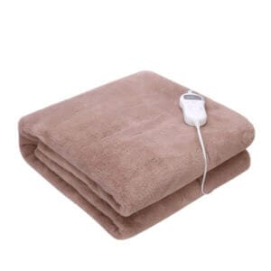 Електрическо одеяло 160 x 130 см Бежов поларено с таймер и контролер за топлина и комфорт