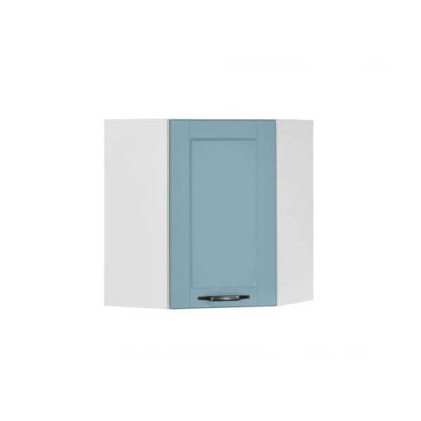 Горен шкаф ъглов Contempo VU60 в син цвят, идеален ъглов шкаф за баня с плавно затваряне. Горен шкаф ъглов Contempo VU60 в син цвят, идеален ъглов шкаф за баня с плавно затваряне.