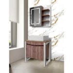 Горен шкаф за баня Макена Пандора с огледало, Бял