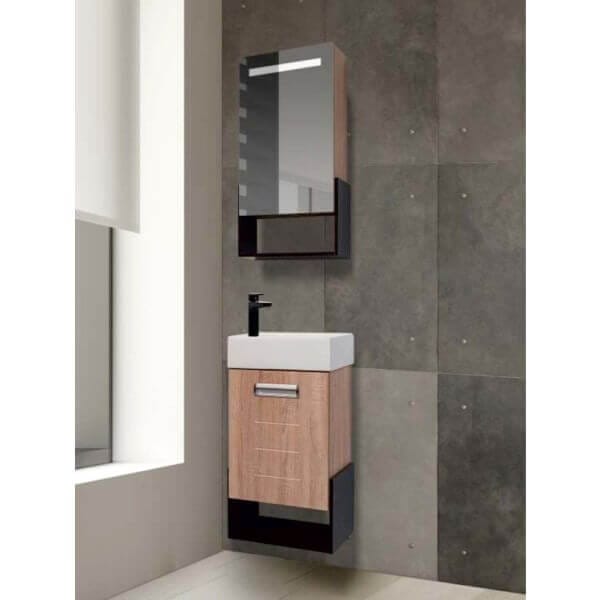 Горен шкаф за баня Makena Помпей с огледало и LED осветление, водоустойчив и стилен. Горен шкаф за баня Makena Помпей с огледало и LED осветление, водоустойчив и стилен.