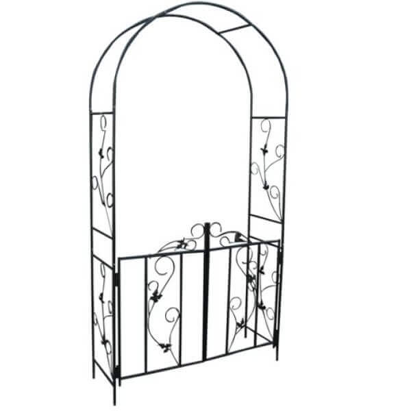 Градинска арка My Garden WR-JC015 с две вратички, черна прахово боядисана метална конструкция, градински арки с вратички Градинска арка My Garden WR-JC015 с две вратички, черна прахово боядисана метална конструкция, градински арки с вратички