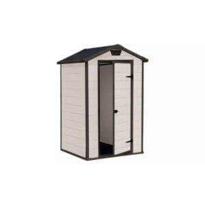 Градинска барака Keter Manor 4x2 м, бежова, идеална за съхранение на градински инструменти и оборудване.