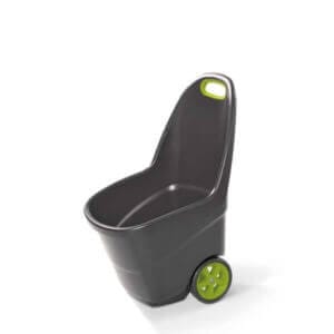 Градинска количка My Garden Easy Go с гумени колела, пластмасова, 62 литра, сива-св.зелена