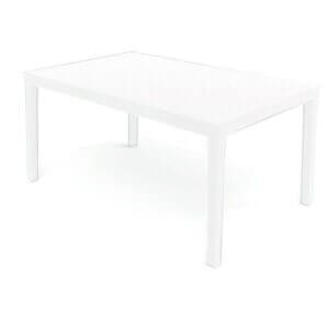 Градинска маса Ipae-Progarden Palau, бяла пластмасова градинска маса, идеална за семейни вечери на открито.