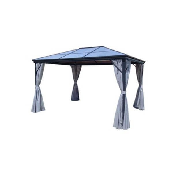 Градински алуминиев павилион My Garden WRG086 с тъмно сив дизайн и мрежа против комари, 3x3 м. Градински алуминиев павилион My Garden WRG086 с тъмно сив дизайн и мрежа против комари, 3x3 м.