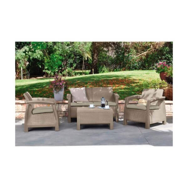 Градински сет Keter Corfu, 4 части, капучино Градински сет Keter Corfu, 4 части, капучино