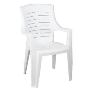 Градински стол Ipae-progarden Talia TAL050BI бял, лек и устойчив пластмасов стол за външни мебели за градина