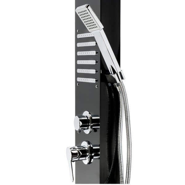 Хидромасажен душ панел Cascada черен 20x7x150 см Хидромасажен душ панел Cascada черен 20x7x150 см