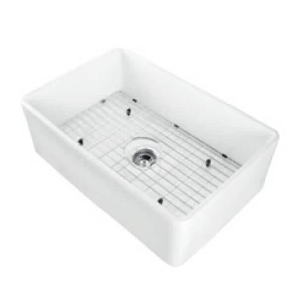Керамична кухненска мивка Cascada с едно корито, бяла кухненска мивка с антибактериална защита. Керамична кухненска мивка Cascada с едно корито, бяла кухненска мивка с антибактериална защита.