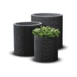 Комплект кашпи за цветя Keter 3 бр, графит