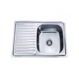 Кухненска мивка Cascada Алпака D8050AFR полирана, неръждаема стомана с преливник и фабричен отвор