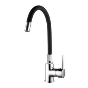 Кухненски смесител Cascada Classic черен едноръкохватков смесител с гъвкава тръба за кухня.