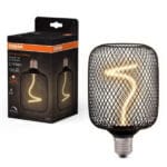 LED лампа филамент димируема OSRAM SPIRALFILAMENTSQUARE100, 3.5W, E27, 1800K, Черен