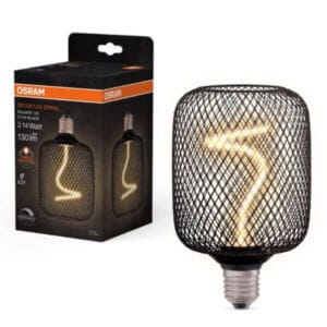 LED лампа филамент димируема OSRAM SPIRALFILAMENTSQUARE100 с топла светлина 1800K и цокъл E27
