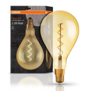 LED лампа филамент OSRAM Vintage 1906 Edison, декоративна филаментна лампа E27 с топъл цвят 2000K