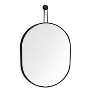 LED огледало Makena LED305 с функция против изпотяване, огледало с LED осветление и черна рамка за баня 60x80 см