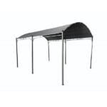 Метален навес за кола WR4045, полиестерно покривало, 3х4х2,6м, сив