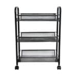 Метален стелаж на колела с 3 нива Ziel Black, 27x48x63 см