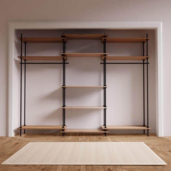 Метален стелаж с 3 дървени рафта Deco Armario Abierto, до 30 кг на рафт, 185x85x35 см Метален стелаж с 3 дървени рафта Deco Armario Abierto, до 30 кг на рафт, 185x85x35 см