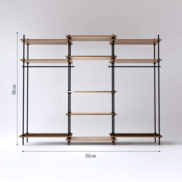 Метален стелаж с 3 дървени рафта Deco Armario Abierto, до 30 кг на рафт, 185x85x35 см Метален стелаж с 3 дървени рафта Deco Armario Abierto, до 30 кг на рафт, 185x85x35 см