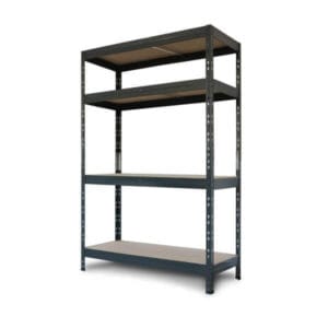 Метален стелаж с 4 рафта Ar shelving RIVET250, до 250 кг на рафт, 180x120x45 см, идеален за съхранение в гараж, склад, работилница, офис, мазе.
