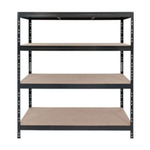 Метален стелаж с 4 рафта Ar shelving RIVET300, до 250 кг на рафт, 180x160x60 см с безболтово сглобяване и лесен монтаж