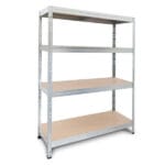 Метален стелаж с 4 рафта Ar shelving RIVET300, до 300 кг на рафт, 180x150x60 см