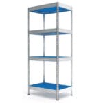 Метален стелаж с 4 рафта HORECA175, до 175кг на рафт, 180x75x50 см